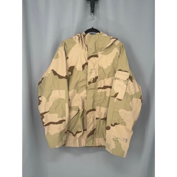USGI Parka Mens Large Regular Desert Camo Cold Weather Hooded ECWCS Jacket - Picture 1 of 10